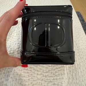 Dior Black Patent Leather Mini Cosmetic Case with CD Monogram Interior